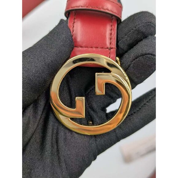 Gucci Women’s Ciny Lux Calfskin W3cm Belt Blondie Red 110cm 690557 main image 4